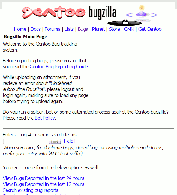 Gentoo Bugzilla