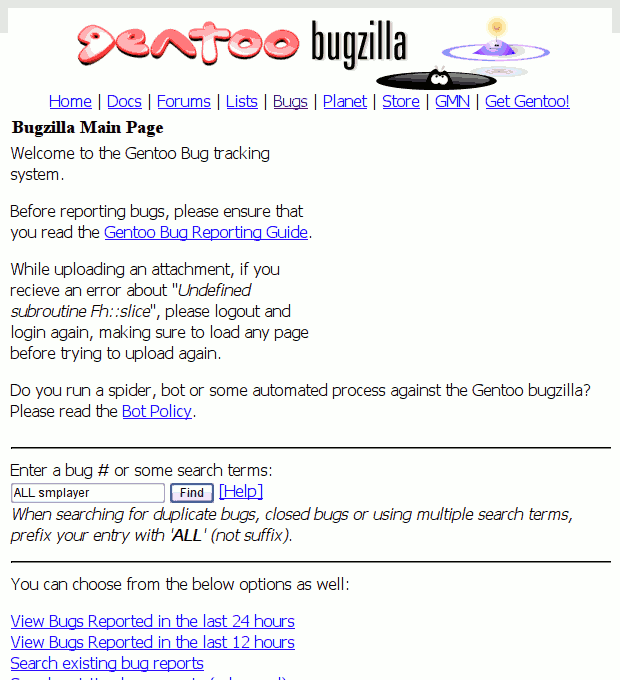 Gentoo Bugzilla