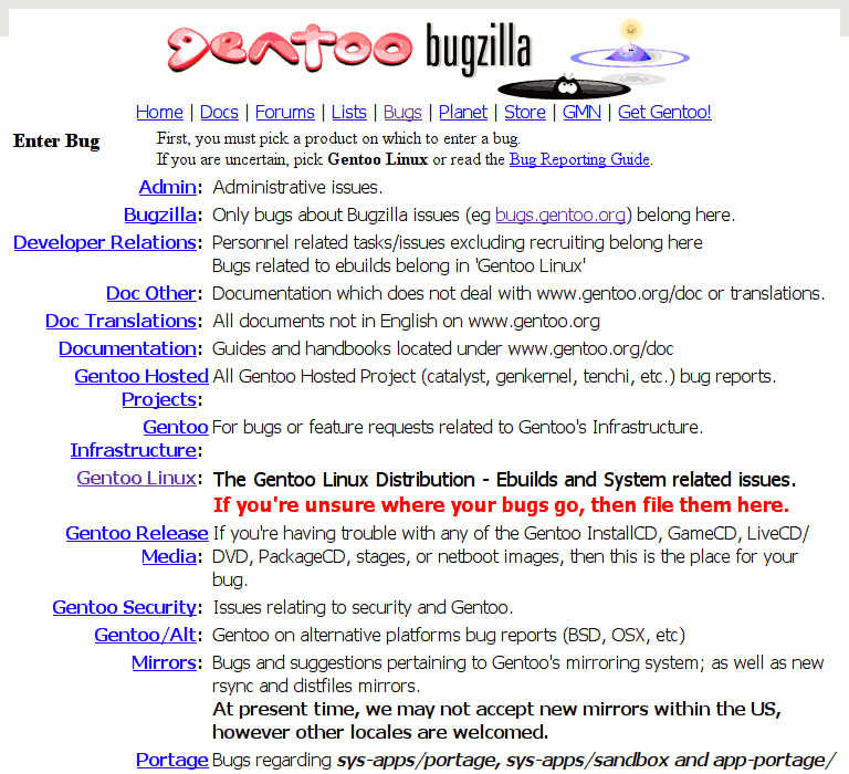 Gentoo Bugzilla