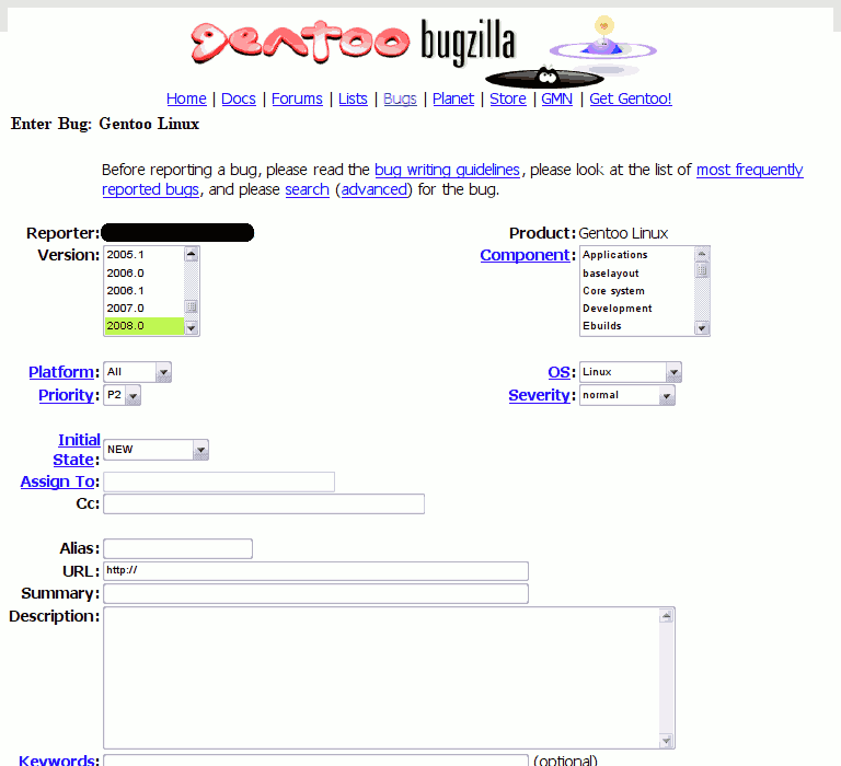 Gentoo Bugzilla