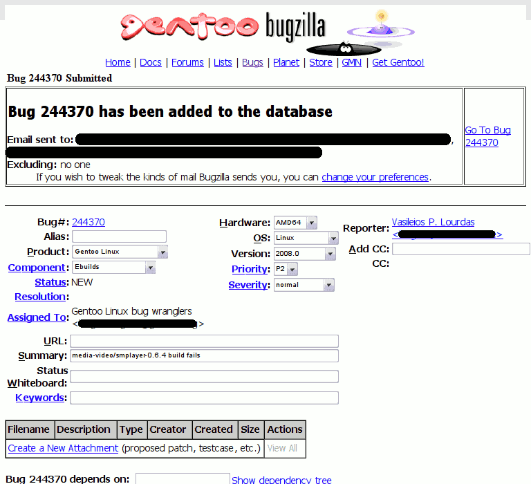 Gentoo Bugzilla